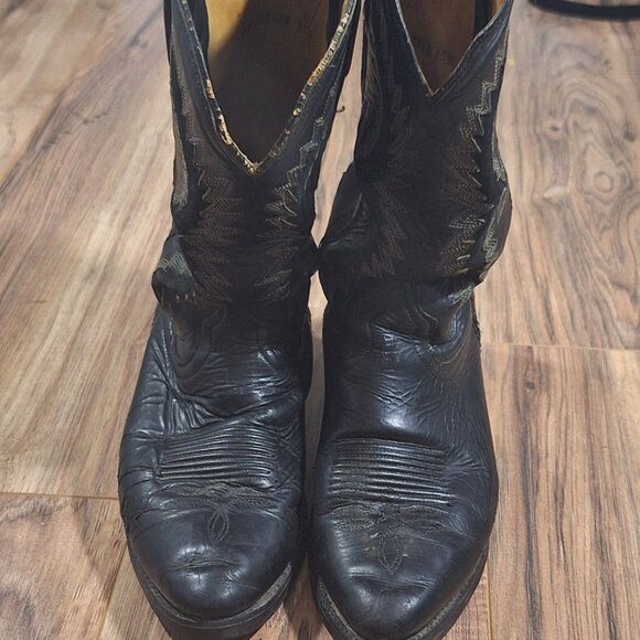 Harley Davidson Mens black leather Cowboy boots size 8.5M